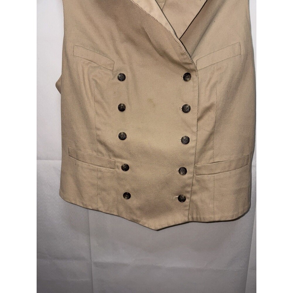 RALPH LAUREN Equestrian Double Breast Vest Size 10 Beige Horse Riding Bridgerton - Picture 5 of 9
